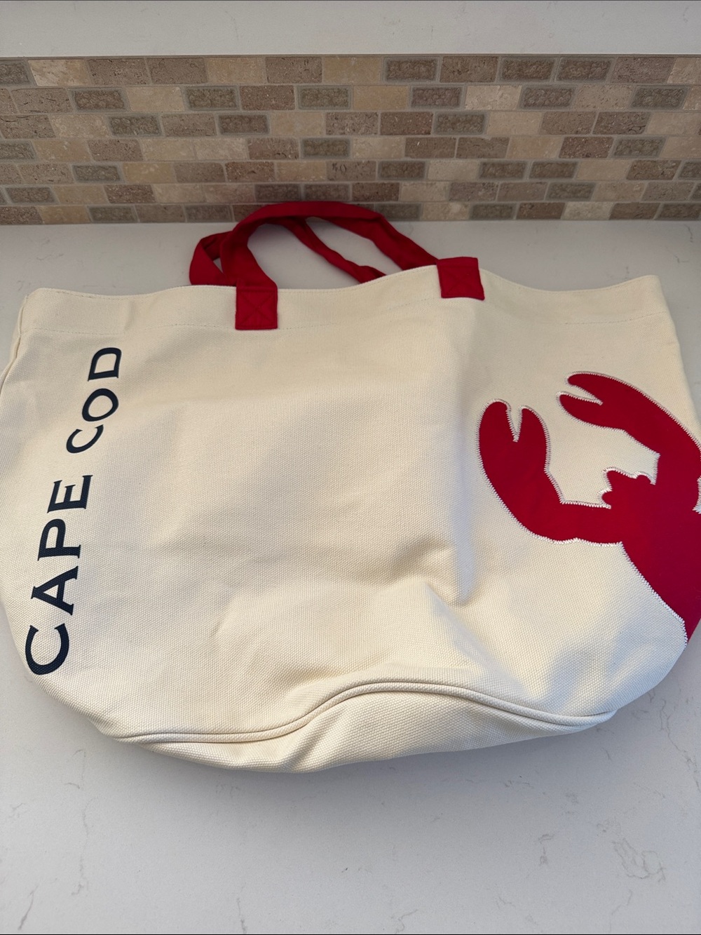 Cuffy's Cape Cod Canvas Tote Bag with Lobster Red Accents 🦞